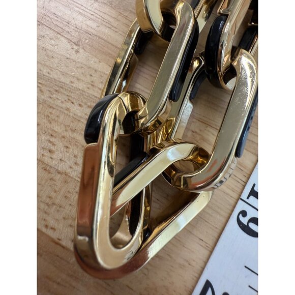 Chunky Gold-Tone & Black Chain Link Statement Necklace By Alfani Adjustable - Picture 10 of 10